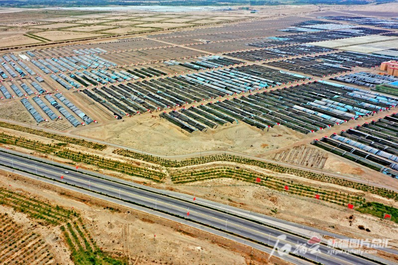 莎車縣戈壁產(chǎn)業(yè)園里，3000座溫室大棚成為荒灘上最具活力的地方。天山網(wǎng)-新疆日報(bào)記者 蔡增樂 攝